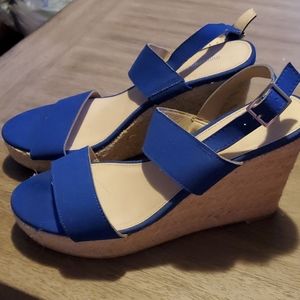 9.5, blue suede espadrilles by Montego Bay Club